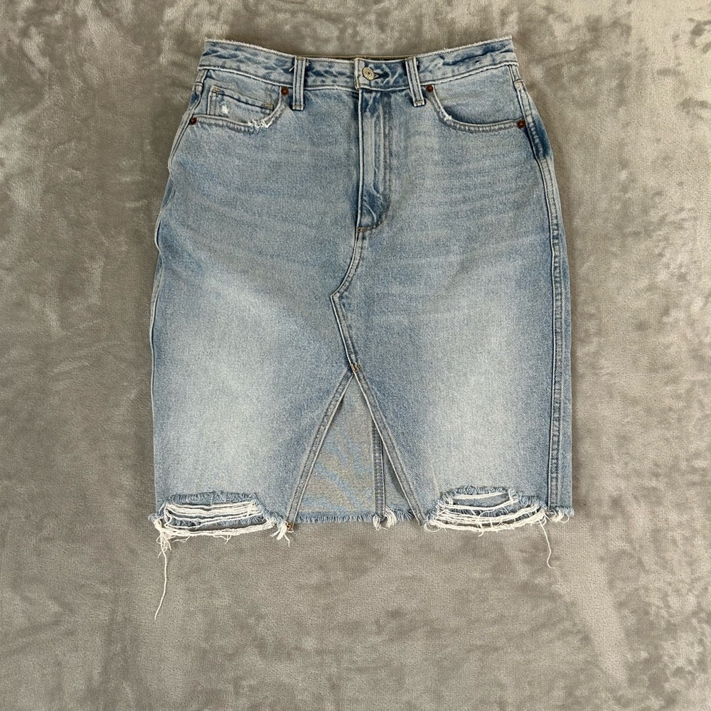 Abercrombie & fitch distressed denim pencil skirt - Picture 2 of 9